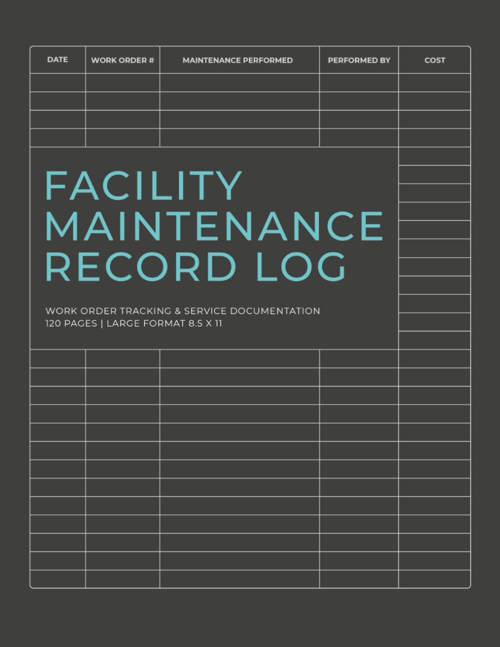 Facility Maintenance Record Log Book: Work Order Tracking & Service Documentation | Equipment & Property Maintenance Log | 120 Pages | 8.5 x 11 baixar o livro de graça