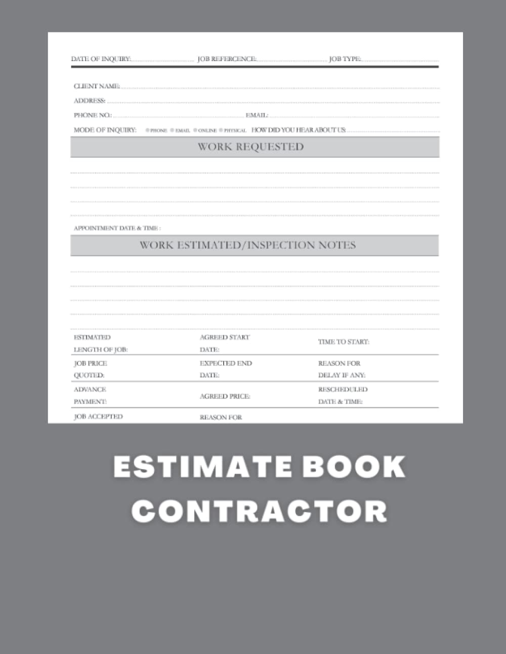 capítulo por capítulo baixar Estimate Book Contractor: Log book to record client details | Log Book to Record Client Details | Complete with Dot Grid Diagram | Track Payment, Work... with Dot Diagram | Perfect organizer