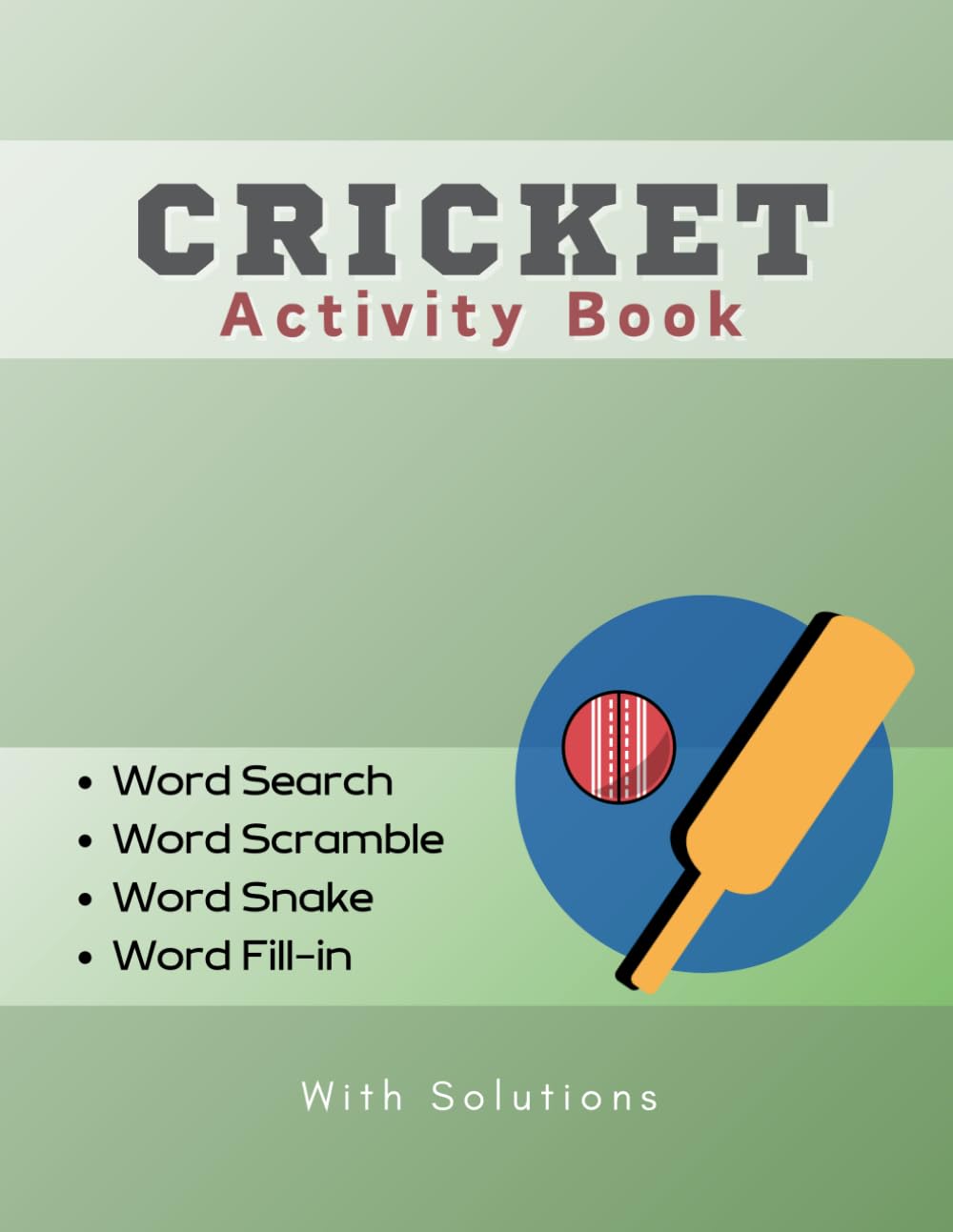 Cricket Activity Book: Word Search, Word Scramble, Word Snake, Word Fill-in | 8.5 x 11 inches baixar o livro de graça