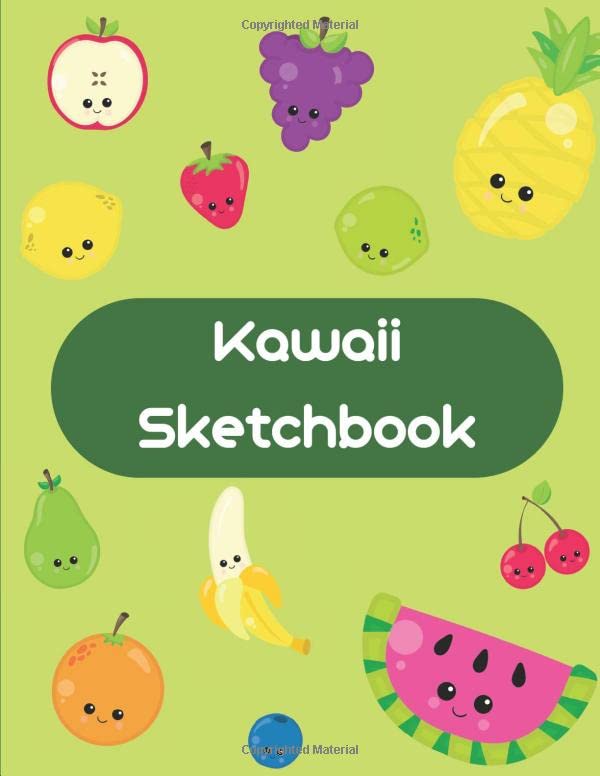 ler totalmente Kawaii Sketchbook: Fruits 5: 8.5 x 11 Sketchbook for children with 100 blank pages. Notebook for drawing and sketching (Kawaii Fruits)