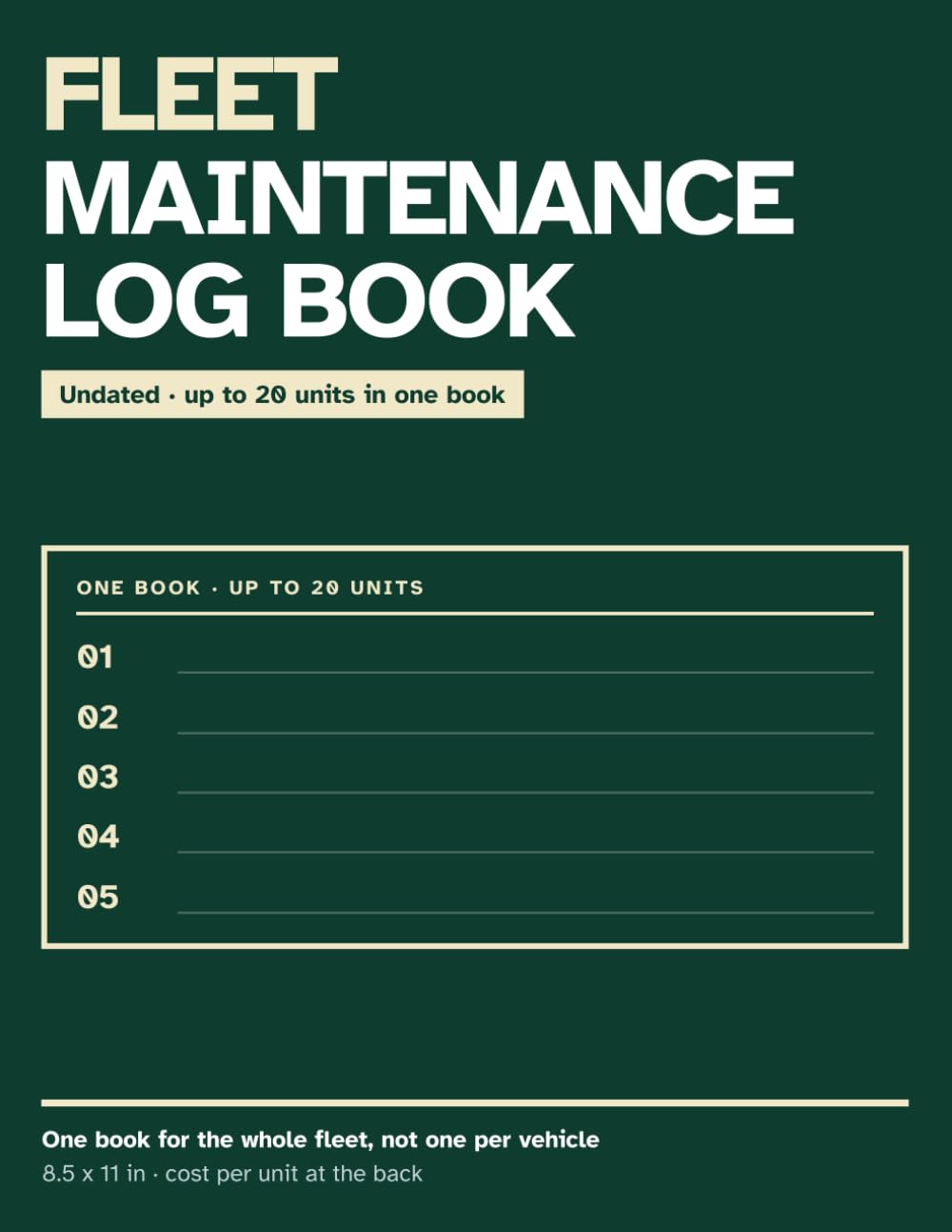 capítulo por capítulo baixar Fleet Maintenance Log Book: Undated Service Record for Up to 20 Units with Driver, Downtime, Pre-Trip Inspection and Cost Per Vehicle
