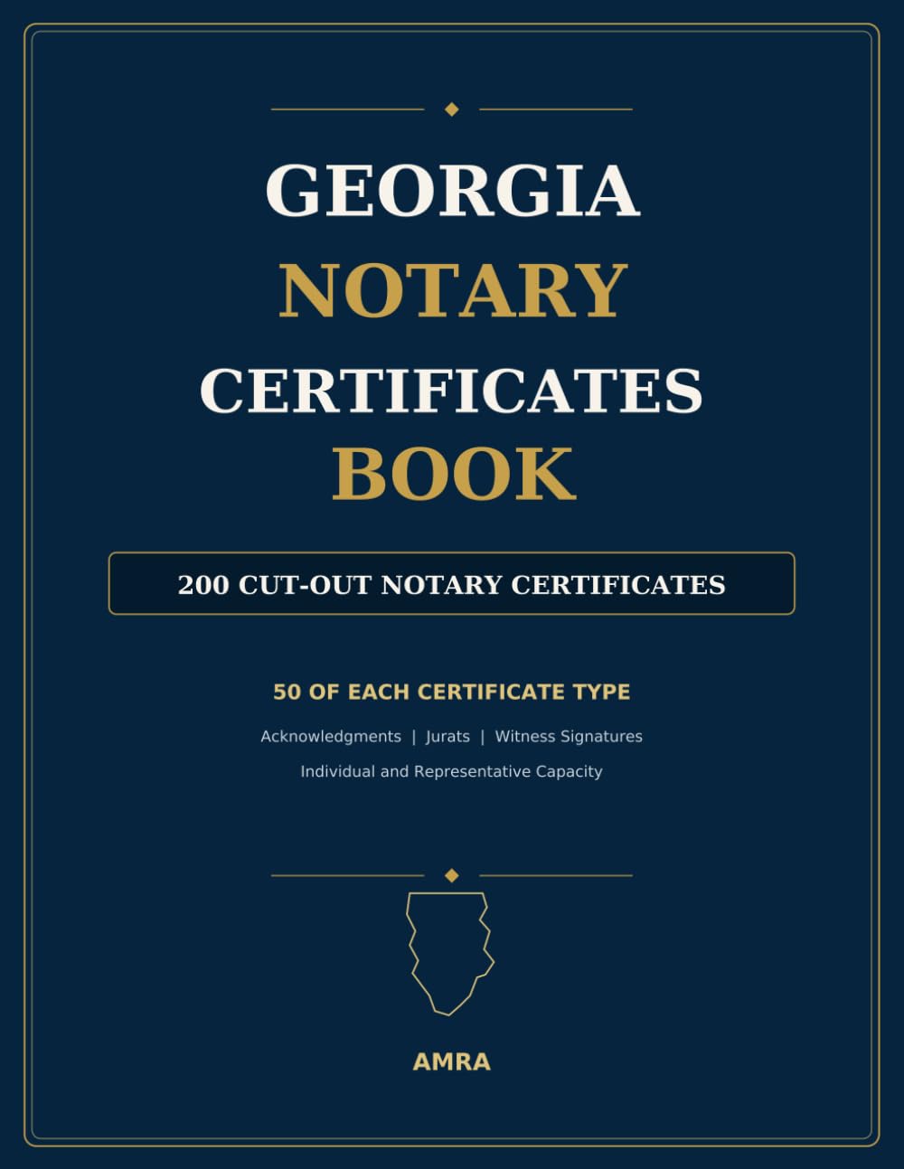 GEORGIA NOTARY CERTIFICATES BOOK: 200 Cut-Out Acknowledgment, Jurat, and Witnessing Forms — Two Certificates Per Page for Georgia Notaries Public baixar livro de graça