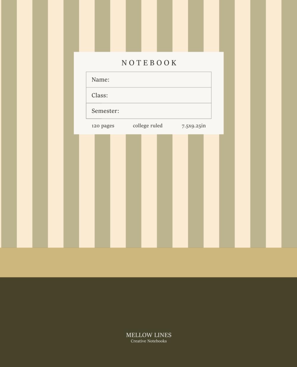 Notebook: All-in-One Academic Notebook with Class Schedule, Grade Tracker, Cornell Notes & Dot Grid Pages | 120 Pages, 7.5 x 9.25 in | Cute Earthy Preppy School Supplies for College and University