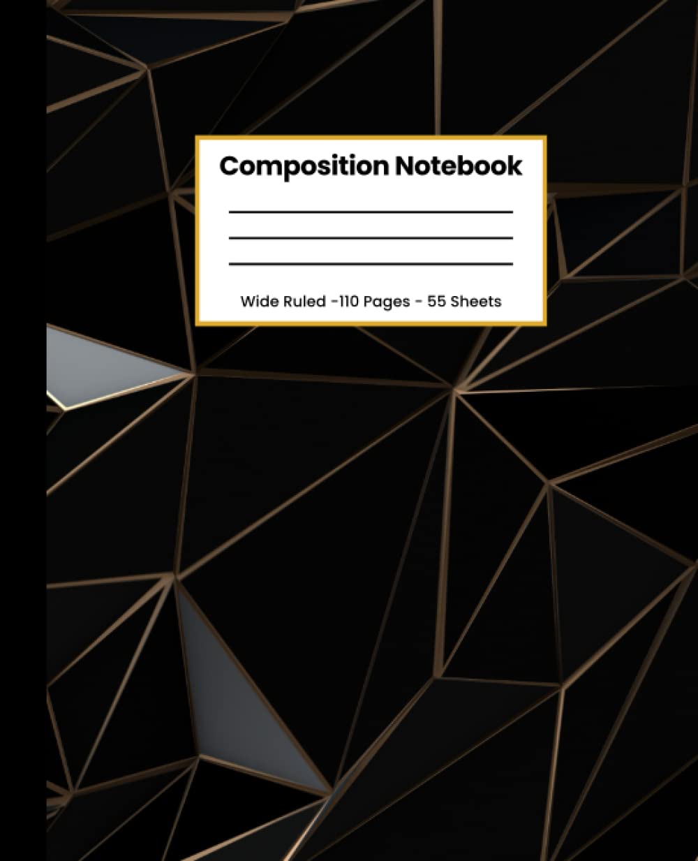 Composition Notebook: Black and gold abstract low poly triangle Wide Ruled Notebook for School, Notebook for Kids, Teens, and Adults, 110 Pages 7.5X9.25 Inches baixar o livro de graça