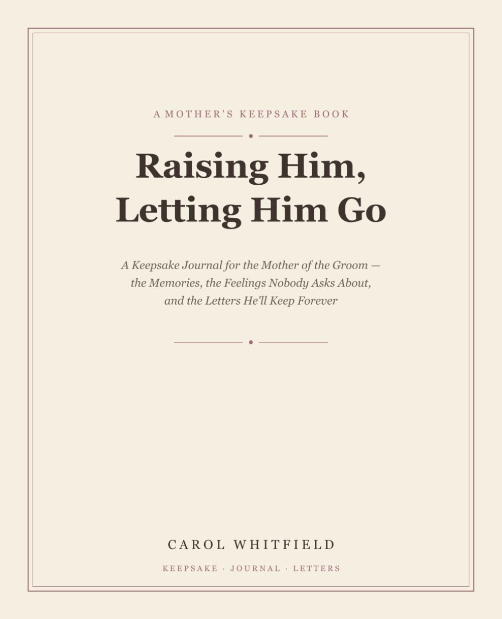 Raising Him, Letting Him Go: A Keepsake Journal for the Mother of the Groom — the Memories, the Feelings Nobody Asks About, and the Letters He'll Keep Forever baixar o livro de graça