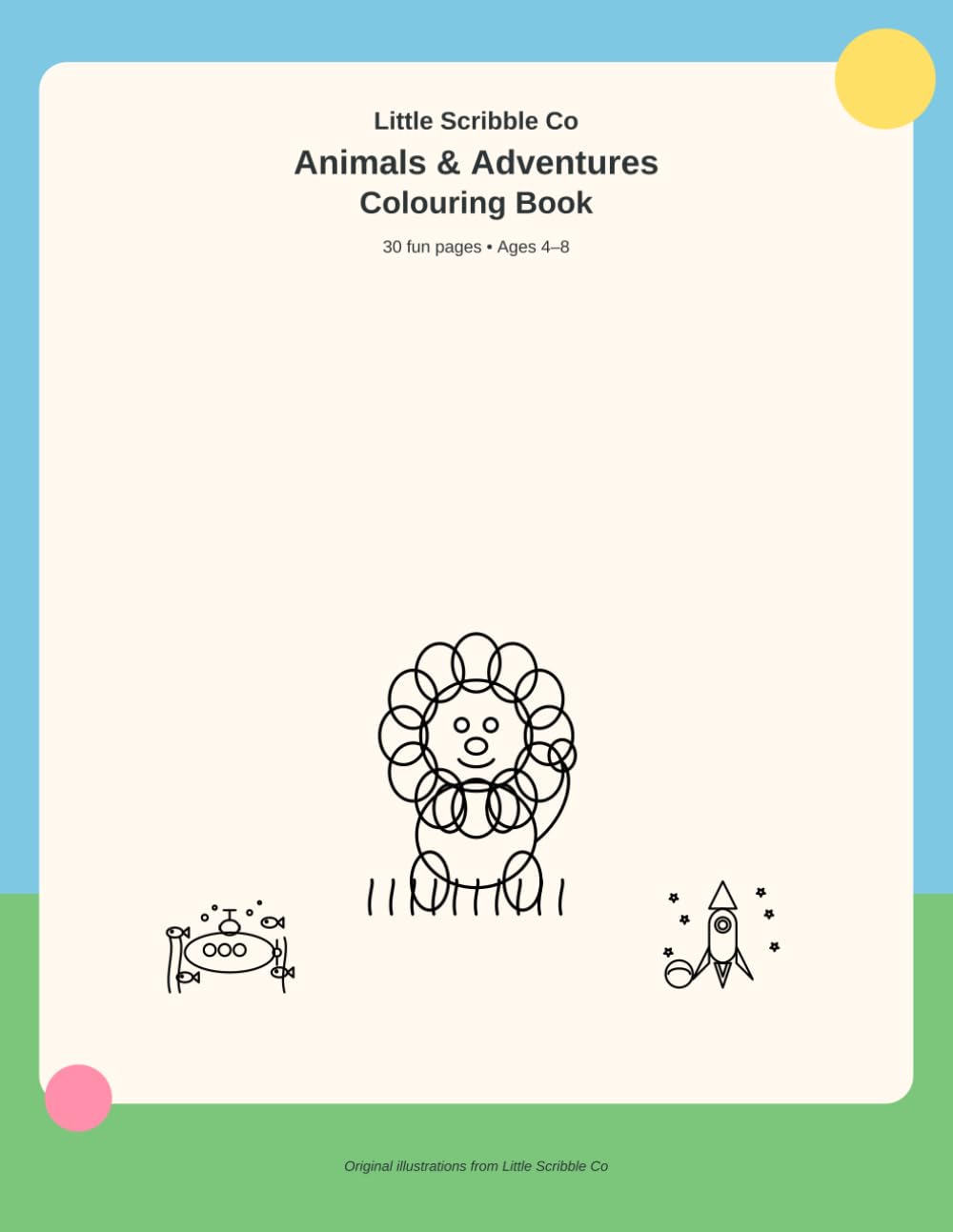 capítulo por capítulo baixar Animals & Adventures Colouring Book: 20 Fun Pages for Kids Ages 4–8