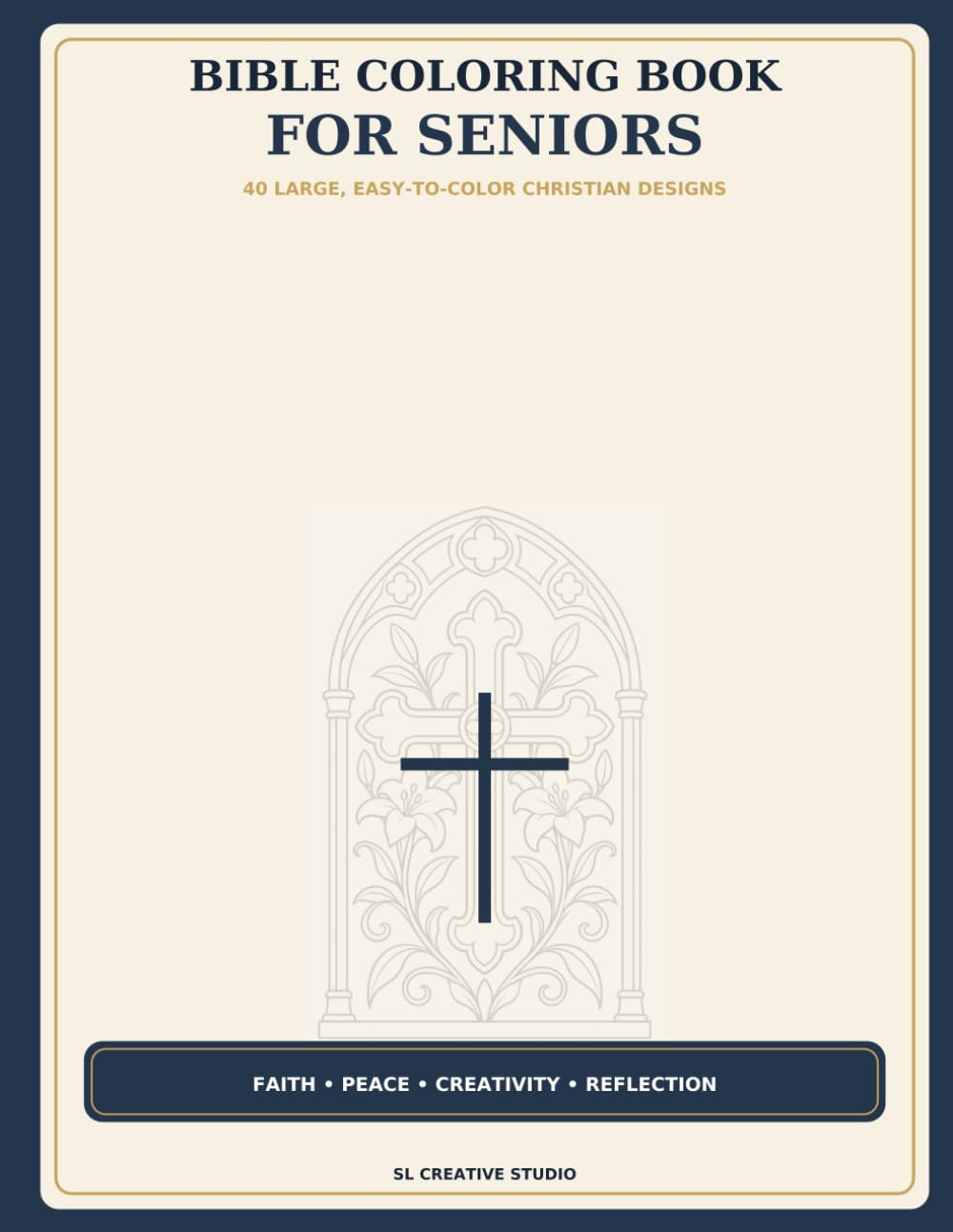 capítulo por capítulo baixar Bible Coloring Book for Seniors: Large Print Christian Designs for Relaxation: 40 Simple, Faith-Based Designs with Crosses, Angels & Scripture Verses for Adults, Elderly & Memory Care