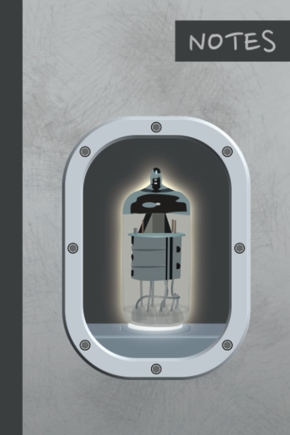 Notebook - Vacuum Tube behind Inspection Glass: Graphic of a Vacuum Tube, Dot Grid Paper