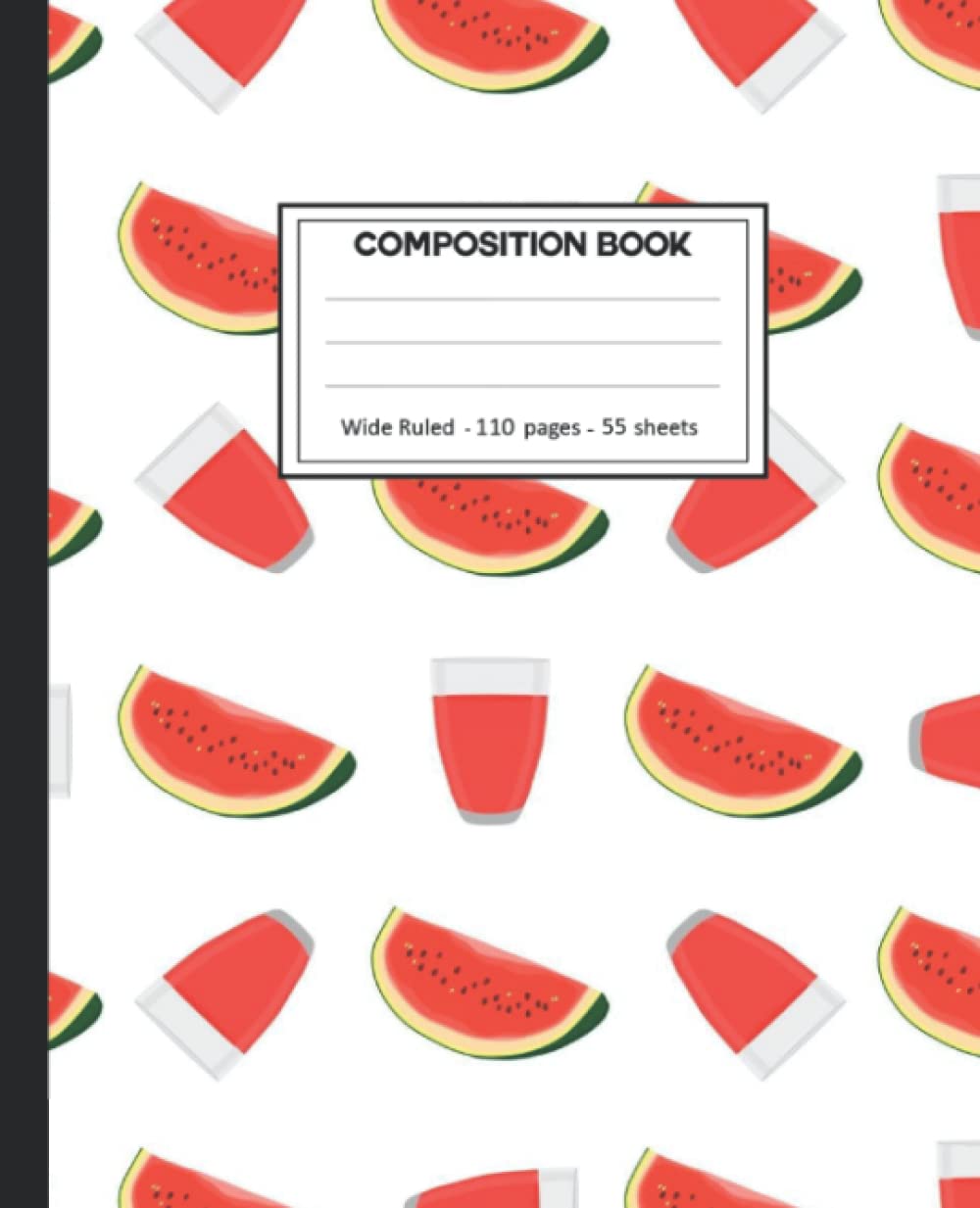 ler totalmente Composition Notebook: College Ruled: 110+ Lined Pages Writing Journal: Watermelon on White.