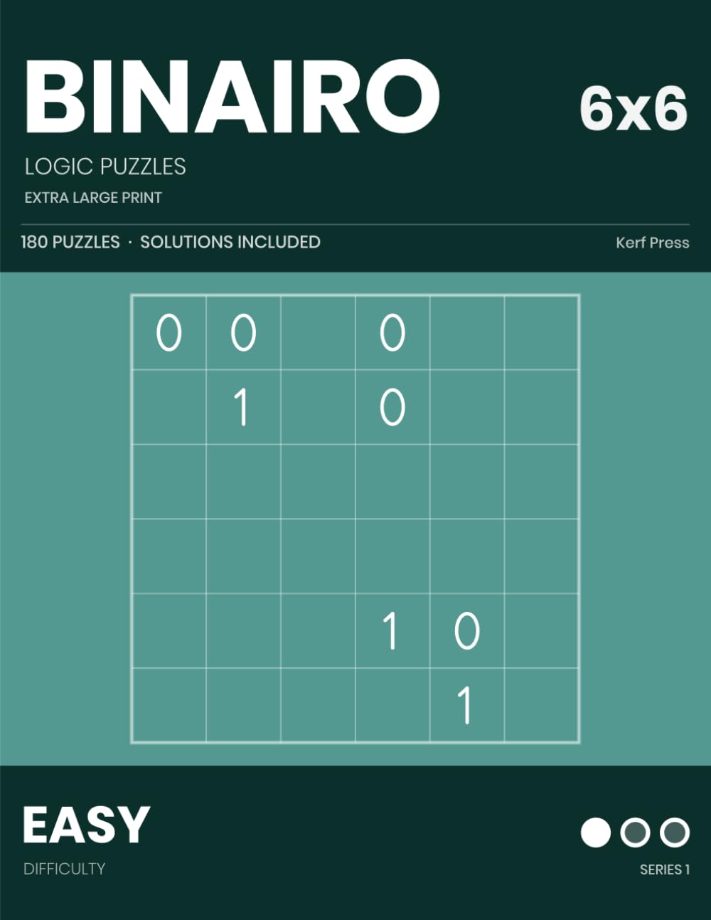 ler totalmente Binairo Logic Puzzles: Extra Large Print - 180 6x6 Grids with = and x Clues - Easy - Series 1