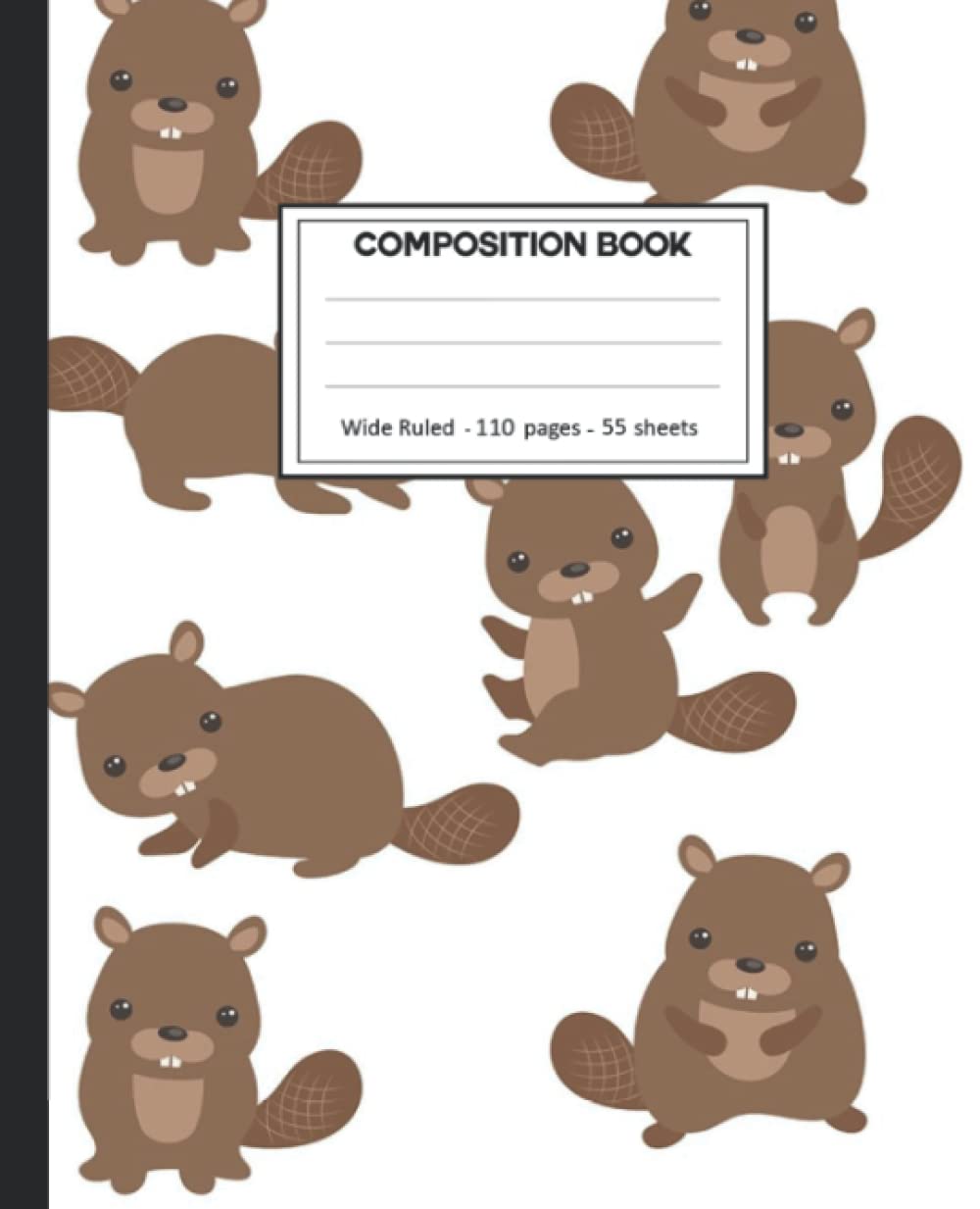 Composition Notebook: College Ruled: 110+ Lined Pages Writing Journal: Beaver on White. baixar o livro de graça