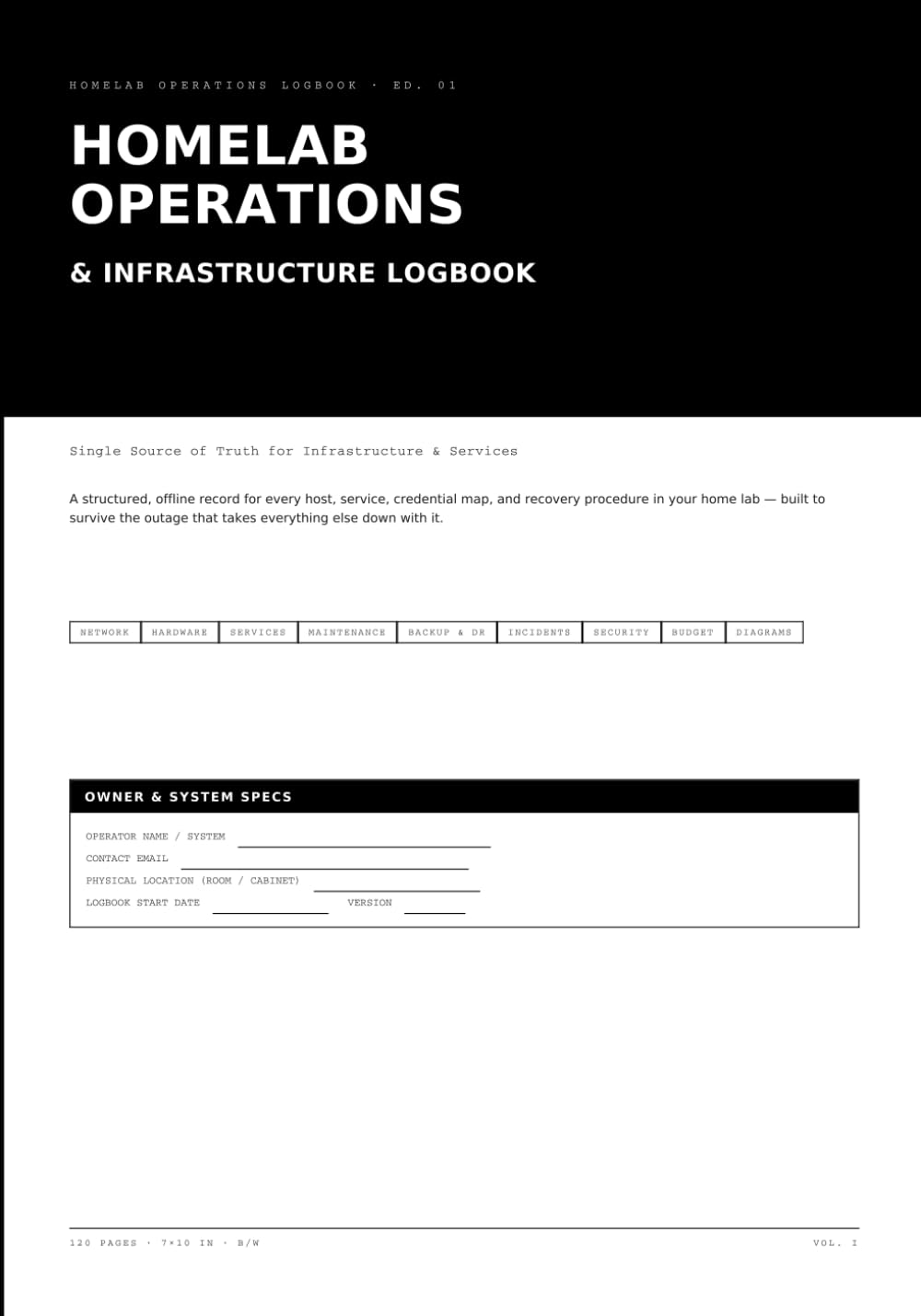 capítulo por capítulo baixar Homelab Operations & Infrastructure Logbook: Single Source of Truth for Infrastructure & Services
