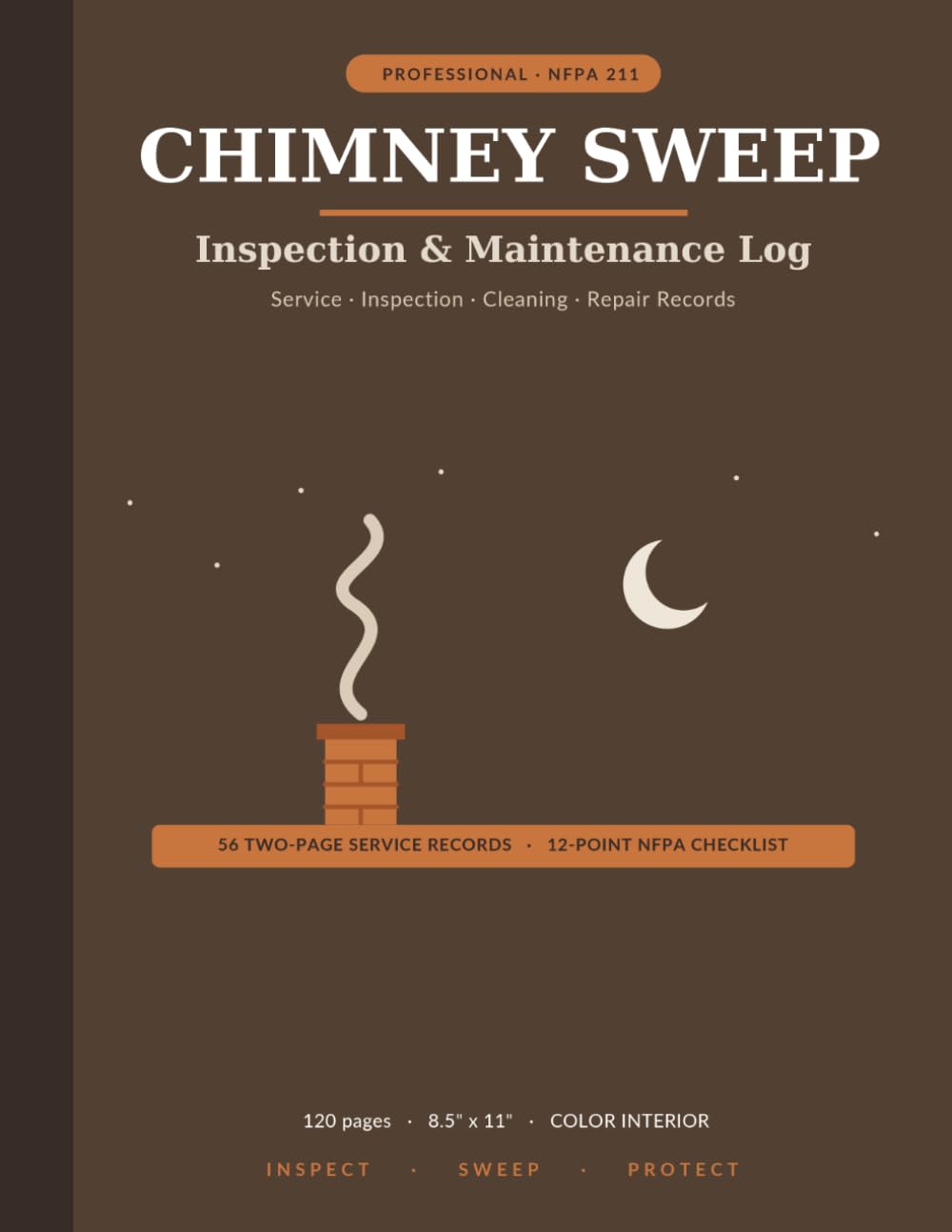 capítulo por capítulo baixar Chimney Sweep Inspection & Maintenance Log | Professional NFPA 211 Service & Repair Record Book for Sweeps & Fireplace Techs — 56 Two-Page Job Forms | Color Interior