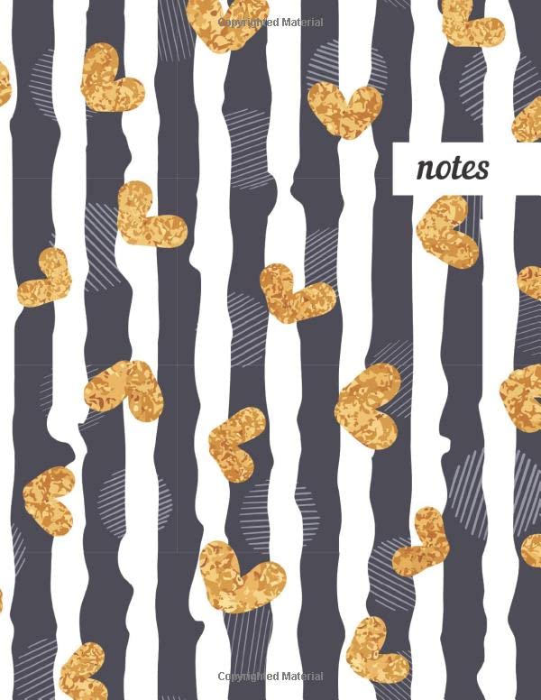 Notes: College Ruled Lined Journal, Cute Golden Pattern Design - Perfect for Office, School, College, Writing & Note Taking - Large 8.5 x 11 inches - 110 Pages baixar livro de graça