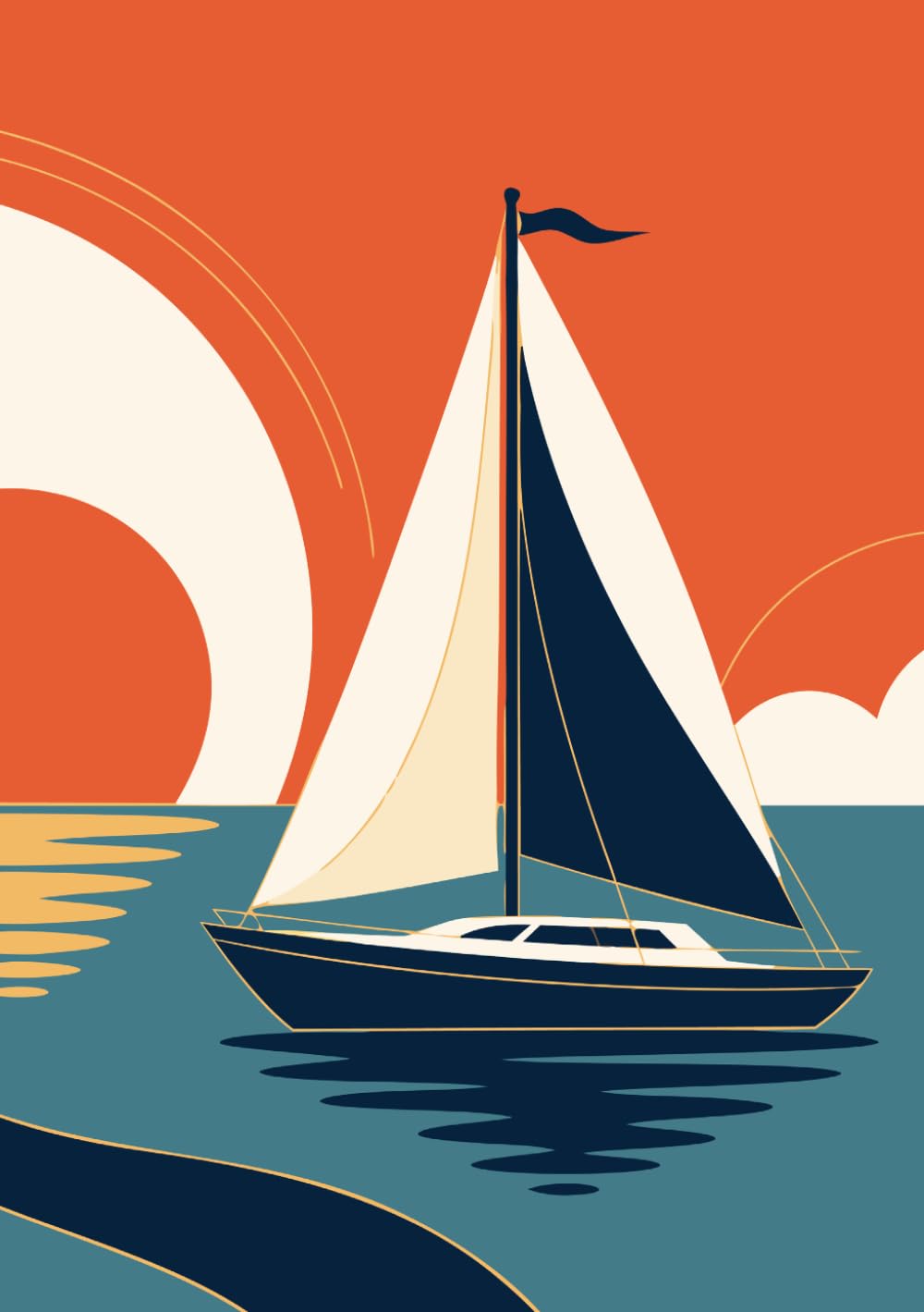 ler totalmente Sailing Notebook: A5 Lined Journal with Margins – Nautical Notebook for Notes, Writing, School, Work and Everyday Use: Sunset Lighthouse