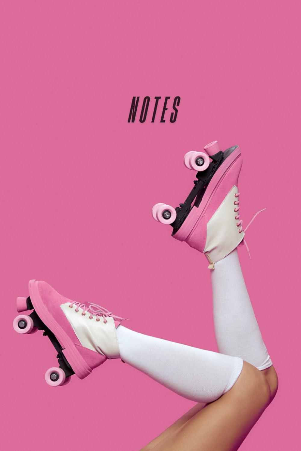 Lined Notebook Journal with Vibrant Pink Roller Skate Cover Design