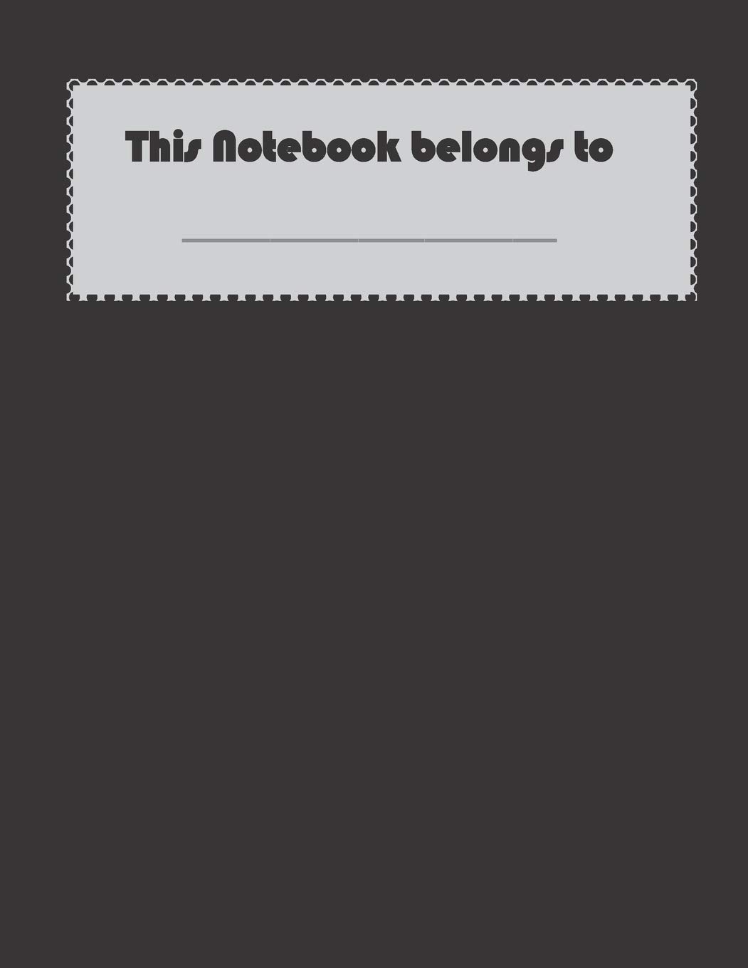 This notebook belongs to: Dot Grid Notebook: 8.5 x 11 inches Large size Journal Black Dotted 100 pages dot grid paper Perfect for Writing and Drawing: ... / 100 Dotted Pages / Black Dotted notebook