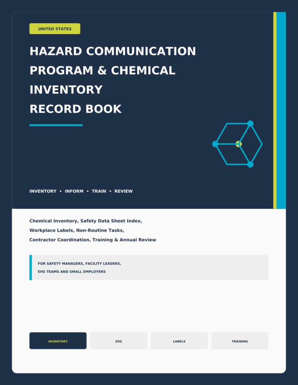 capítulo por capítulo baixar Hazard Communication Program & Chemical Inventory Record Book: Chemical Inventory, Safety Data Sheet Index, Workplace Labels, Non-Routine Tasks, Contractor Coordination, Training & Annual Review