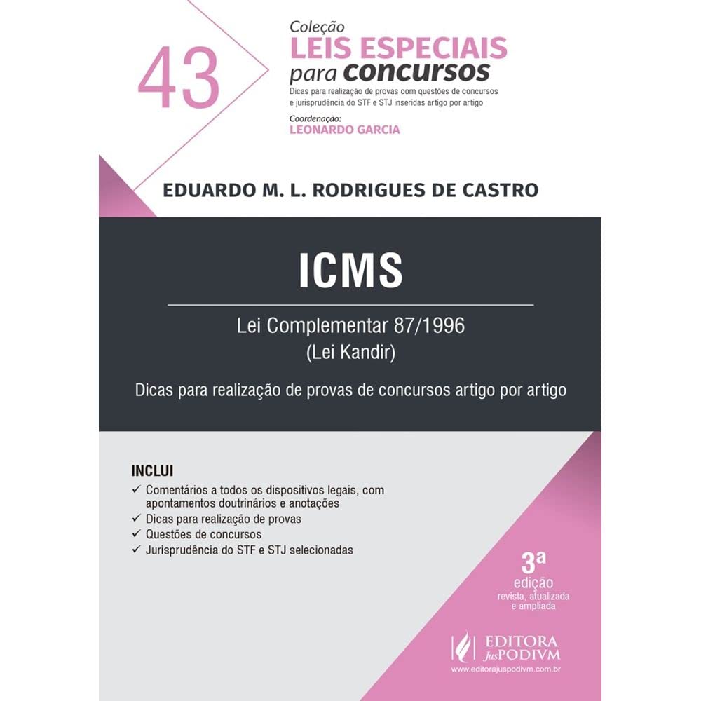 ICMS: lei Complementar 87/1996 (lei Kandir) baixar livro de graça