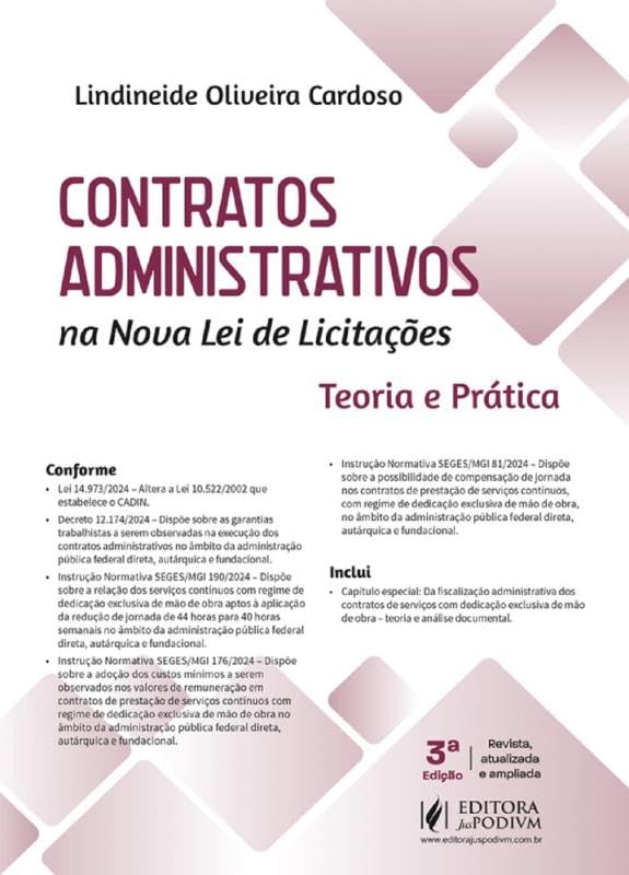 Contratos Administrativos na Nova Lei de Licitações - Teoria e Prática - 3ª Edição (2025) baixar livro de graça