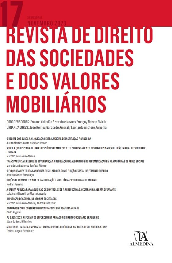 Revista de direito das sociedades e dos valores mobiliários: Edição 17: Novembro de 2023 baixar o livro de graça