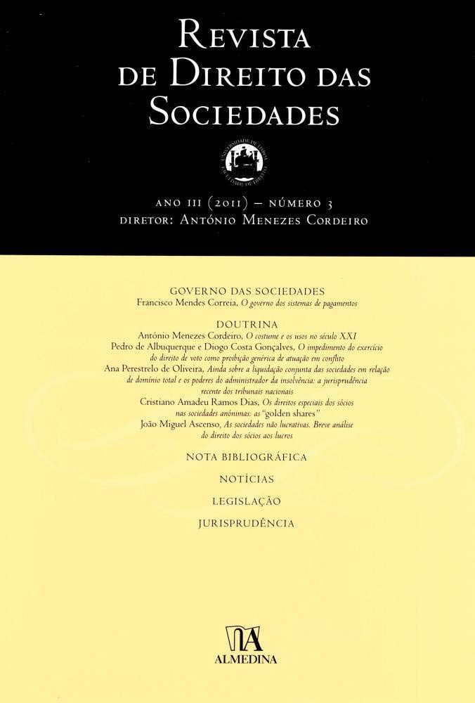 ler totalmente Revista de Direito das Sociedades: ano III - Nº 3