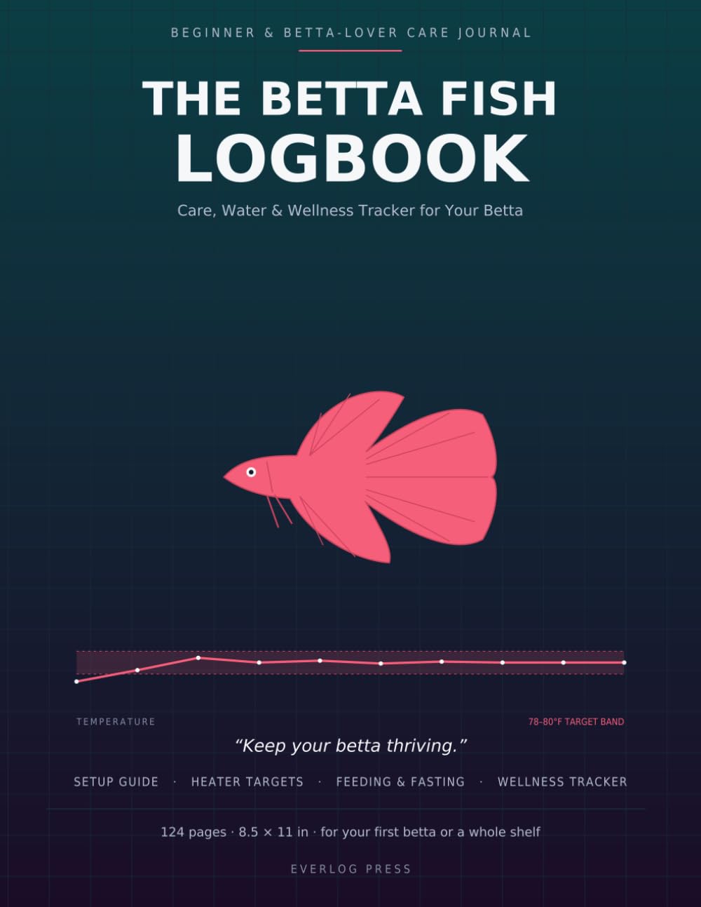 ler totalmente The Betta Fish Logbook: Beginner-Friendly Care Journal & Water Tracker for Your Betta — Feeding, Cycle, Wellness & Health Log with Setup Guide | 124 Undated Pages, 8.5 x 11 in