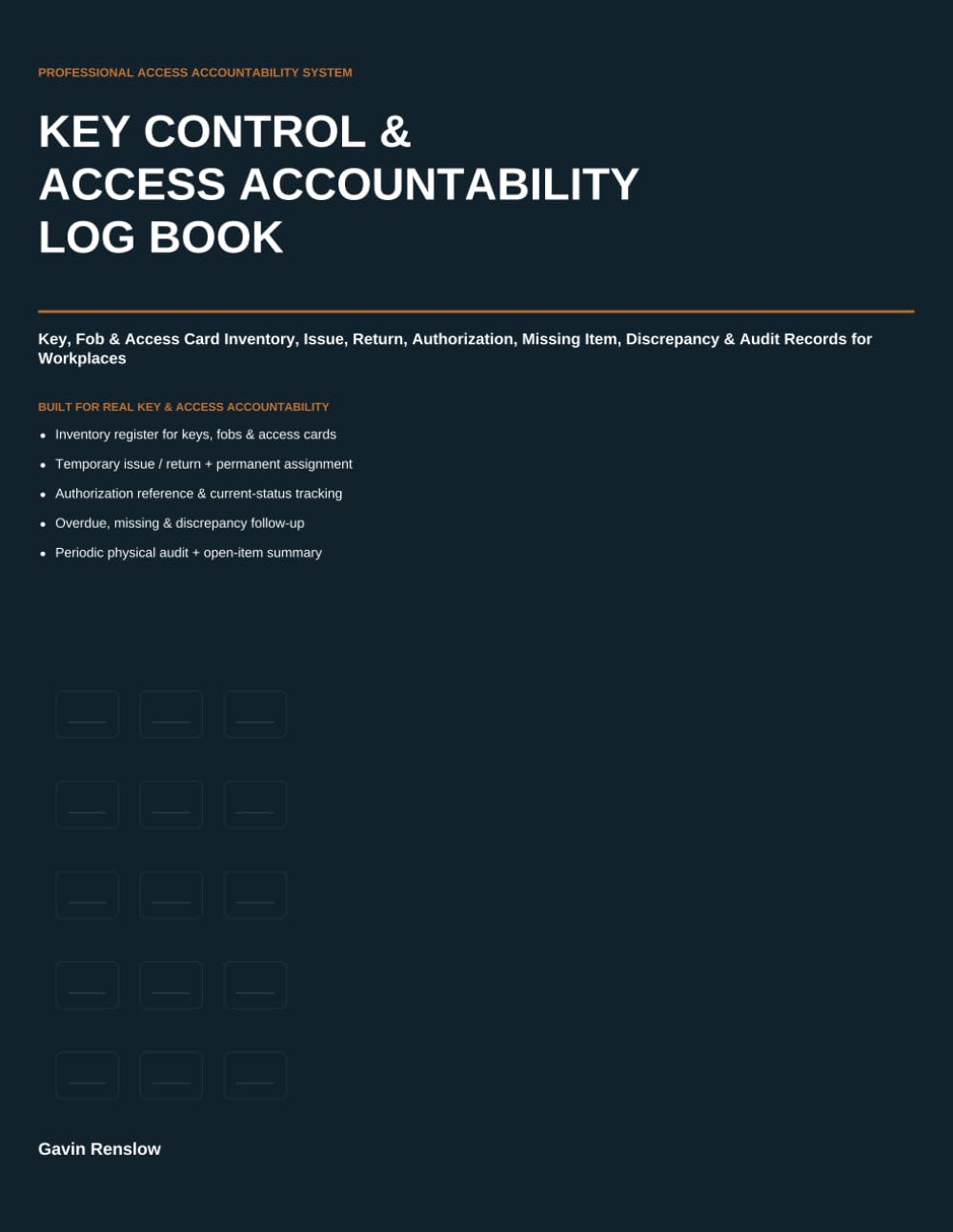 Key Control & Access Accountability Log Book: Key, Fob & Access Card Inventory, Issue, Return, Authorization, Missing Item, Discrepancy & Audit Records for Workplaces baixar livro de graça