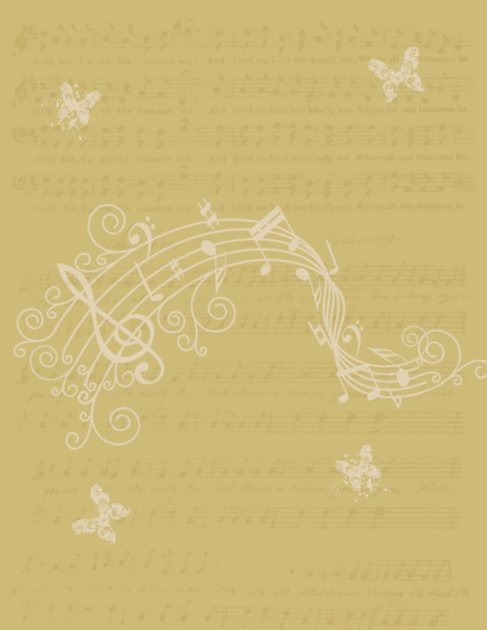 ler totalmente Music Notebook: Blank Sheet Music Composition Manuscript Staff Paper Notebook with Creamy Tone Cover (100 pages 21.59 x 27.94 cm)