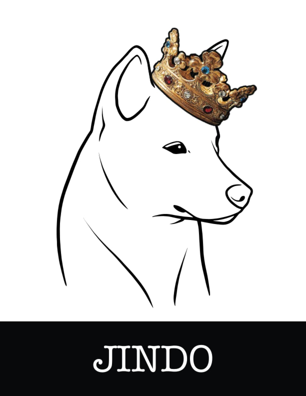ler totalmente Jindo: Jindo King/Queen Wearing Crown 8.5 x 11 Notebook Journal, 200 lined pages