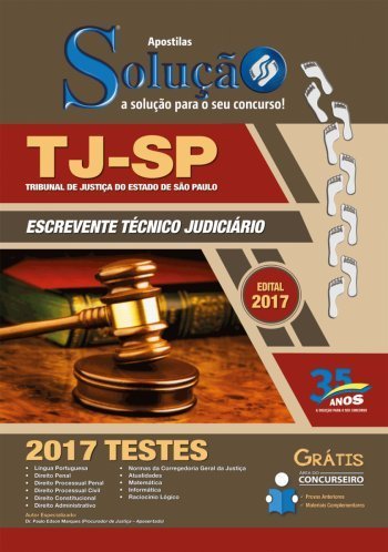 Apostila 2017 Testes TJ-SP - Escrevente Técnico Judiciário baixar livro de graça