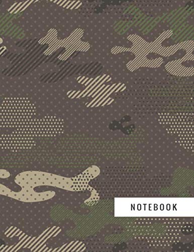 Notebook: Plain College Ruled Composition Book, Writing Journal with Camouflage Army Green Military Pattern Design - Large 8.5 x 11 inches - 110 Pages baixar livro de graça