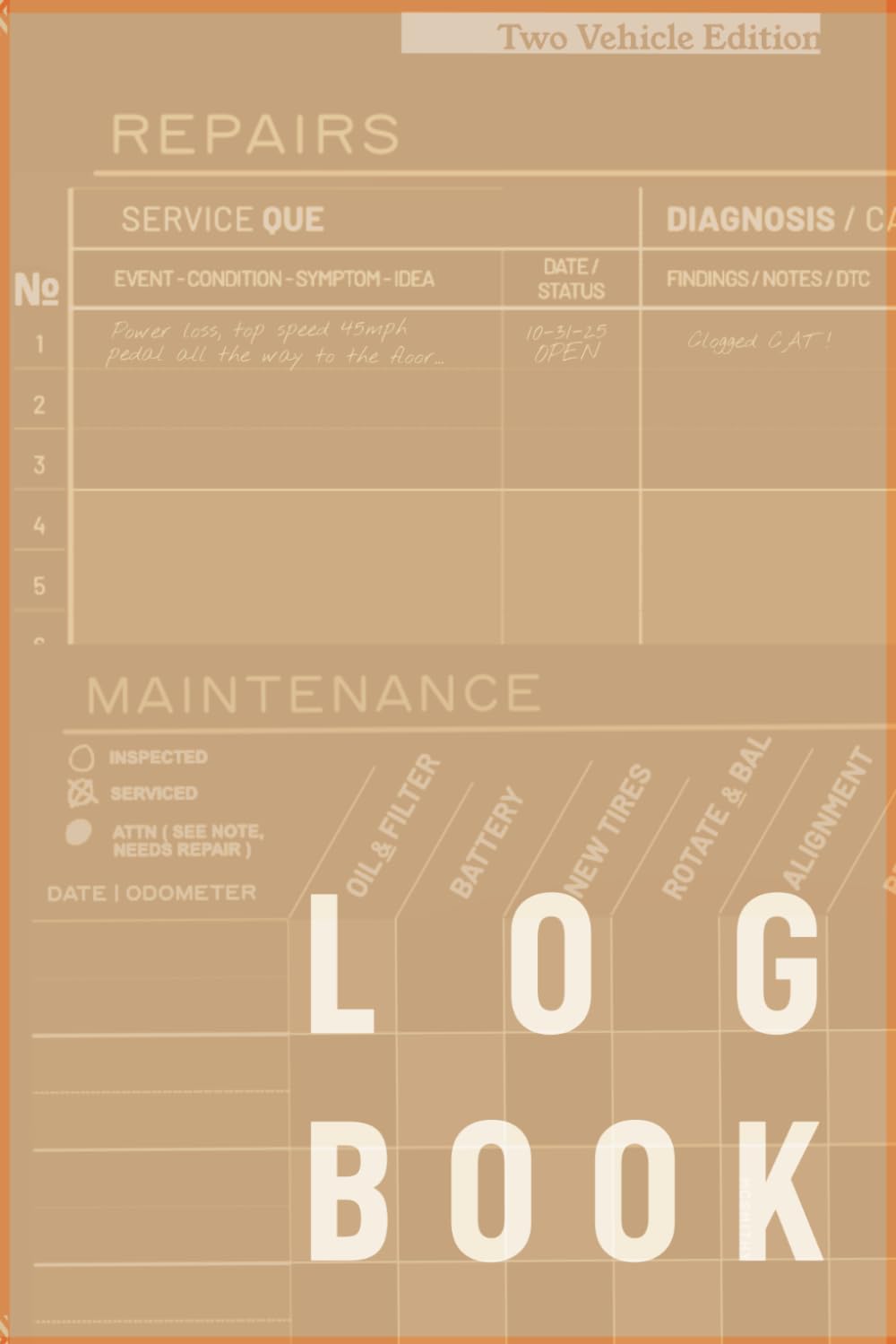Log book: Maintenance, Diagnostics & Repair Records for Two Vehicles baixar o livro de graça