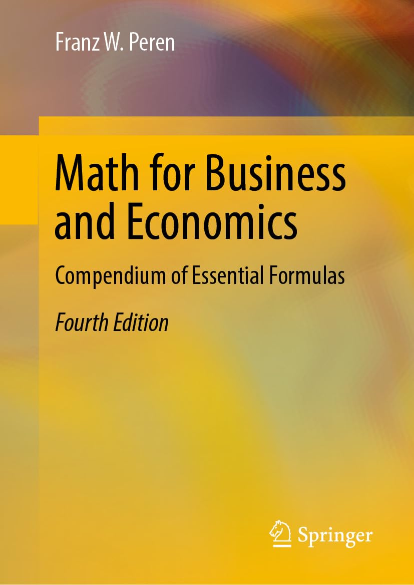 ler totalmente Math for Business and Economics: Compendium of Essential Formulas (Economics and Finance) (English Edition)