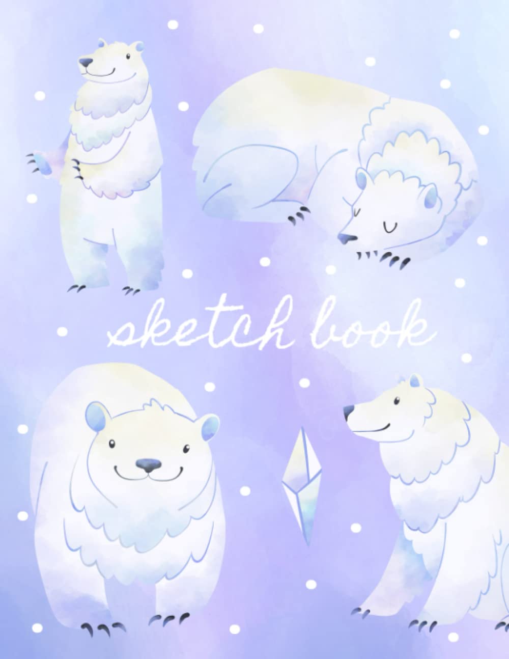 ler totalmente SketchBook: Watercolor Polar Bears, Large Blank Pages (110 Pages) 8.5" x 11" - For Drawing & Sketching