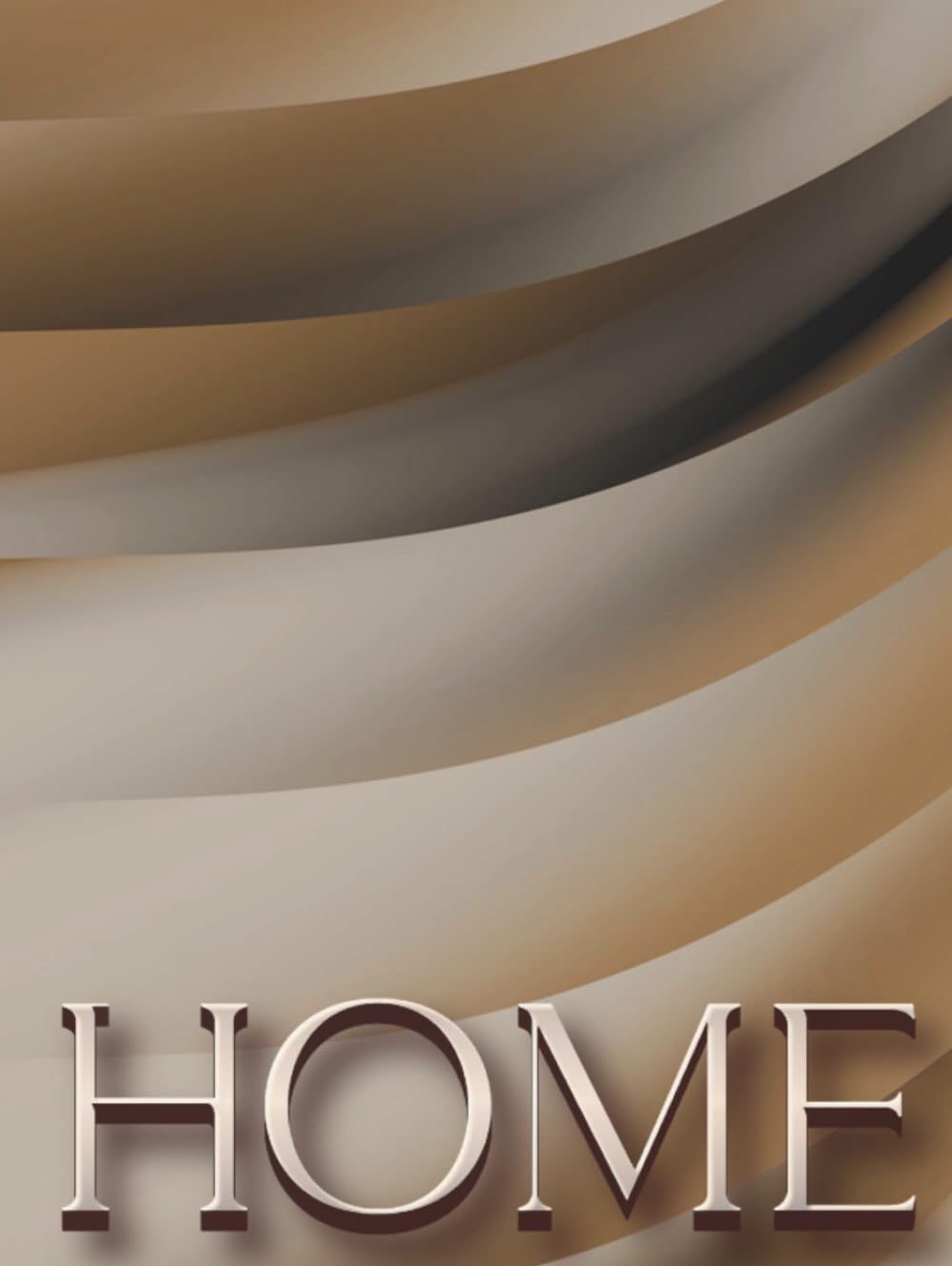 ler totalmente Home: Oversized Decorative Book for Coffee Tables, Consoles and Shelf Styling | Taupe and Bronze Wave Art Cover | Stack Deco Books to Create a Modern Luxe Neutral Look