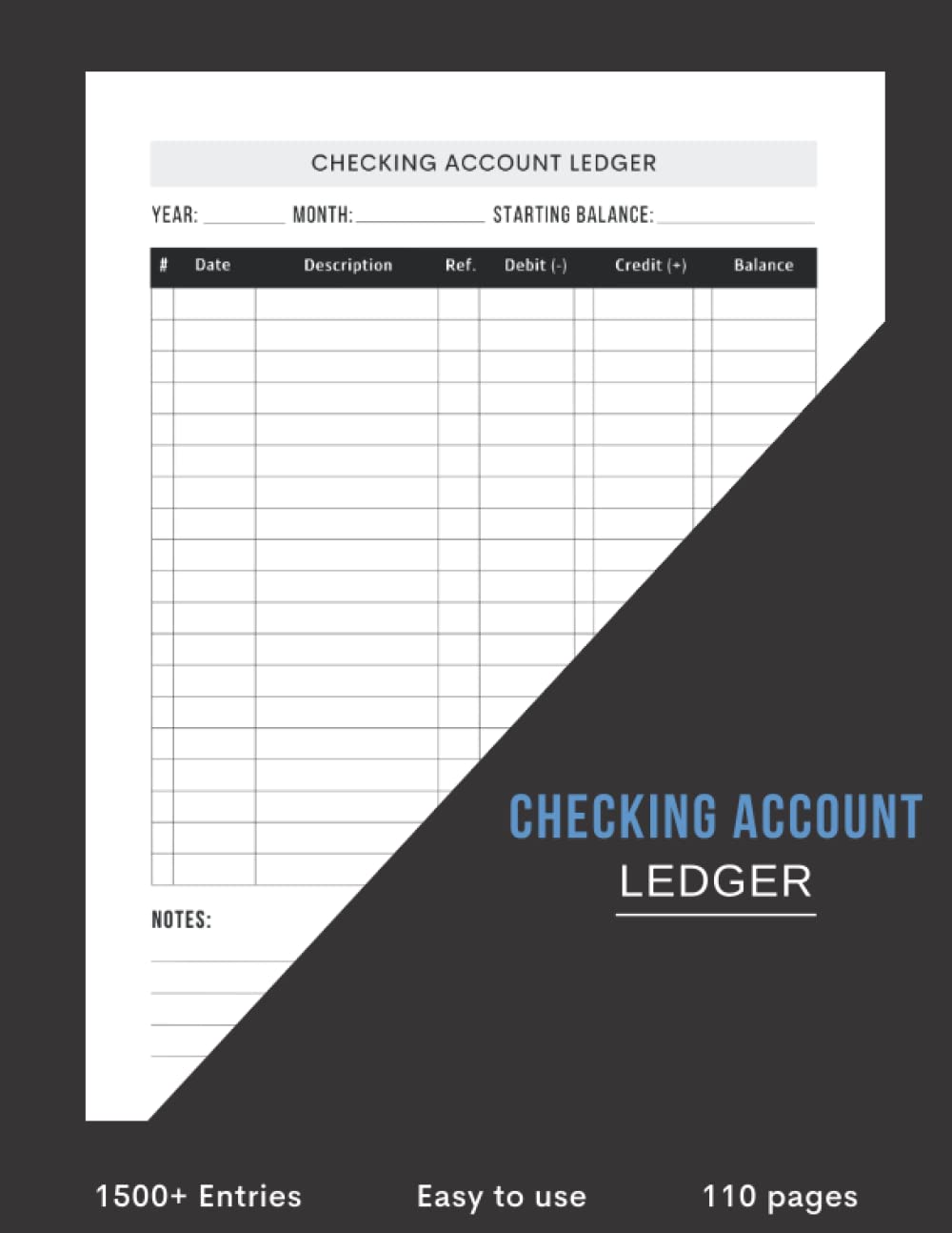Checking Account Ledger: Large Check Registers for Personal Checkbook | Simple Accounting Ledger for Bookkeeping and Small Business with more than 1500 Entry Lines baixar o livro de graça
