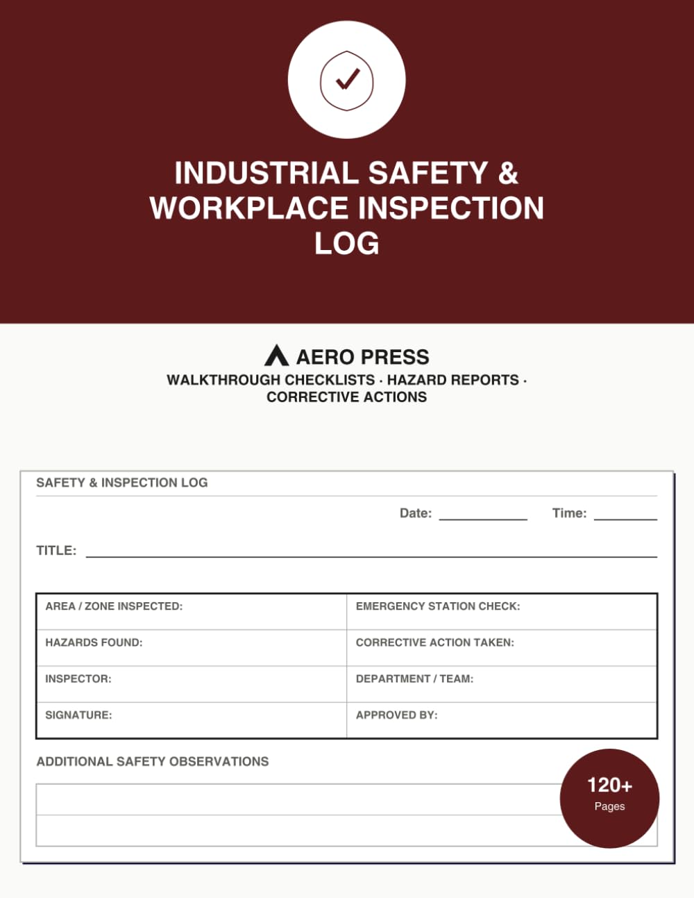 ler totalmente Industrial Safety & Workplace Inspection Log: Walkthrough Checklists · Hazard Reports · Corrective Actions