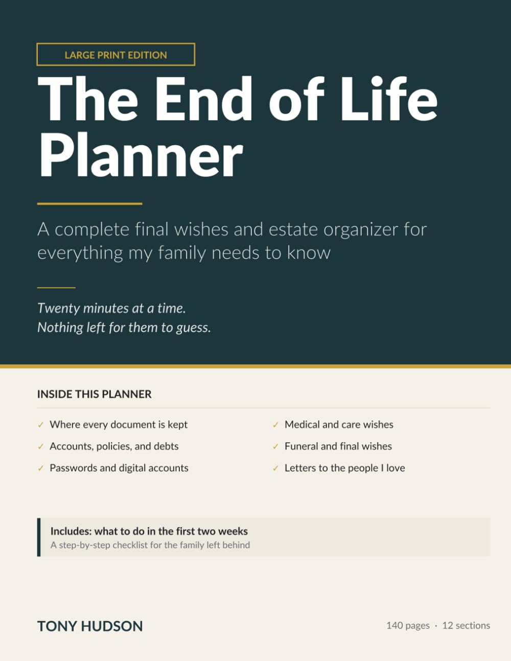 The End of Life Planner: A Large Print Final Wishes Organizer and Estate Planning Workbook: Documents, Accounts, Passwords, Medical Wishes, and Funeral Plans for My Family baixar livro de graça
