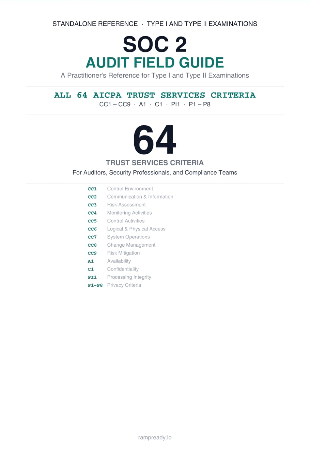 ler totalmente SOC 2 Audit Field Guide: A Practitioner’s Reference for Type I and Type II Examinations