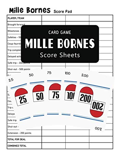Mile Bornes Score Sheets Card Game: Mille Bornes Board Game Score Pads - 100 Pages - Large 8.5 x 11 inches baixar livro de graça