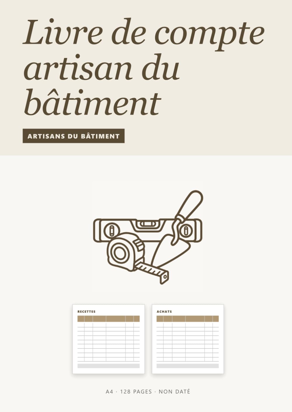 Livre de compte artisan du bâtiment: Chantiers et fournitures | Recettes et achats en vis-à-vis | A4 non daté, 60 doubles pages, 20 lignes (French Edition) baixar livro de graça