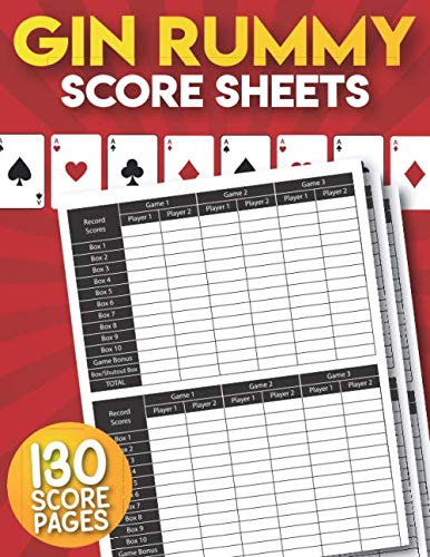ler totalmente Gin Rummy Score Sheets: 130 Large Gin Rummy Score Pads.