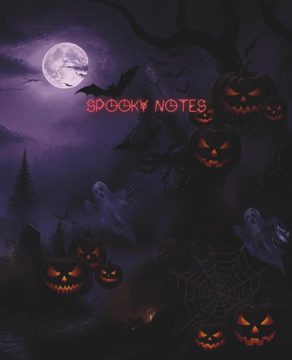 Halloween Spooky Notes Composition Notebook: College Ruled Lined Journal, 7.5 x 9.25 Inches, 100 Pages, Dark Fantasy Pumpkin and Full Moon Aesthetic Cover for Writing and Journaling baixar o livro de graça