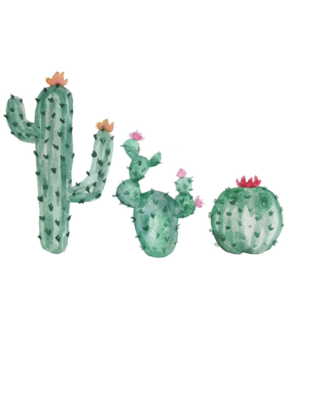 Lined notebook and journal with green cactus artwork cover 8.5 x 11 (110 pages): Versatile ruled notebook for writing, taking notes and keeping recipes baixar livro de graça