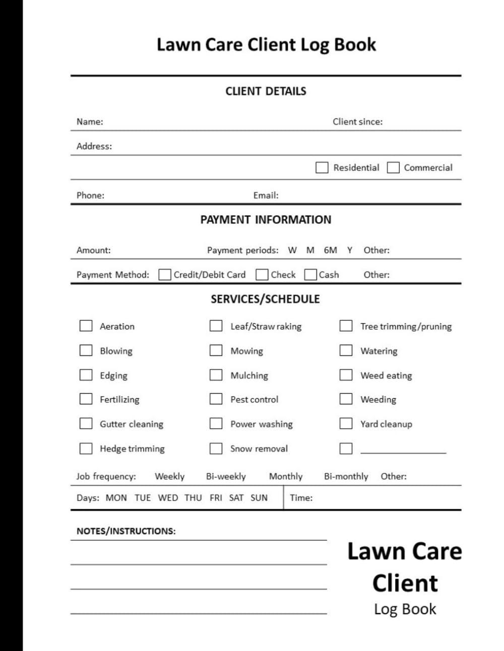 Lawn Care Client Log Book: Track and Record Client's Information for Lawn Mowing and Landscape Business baixar livro de graça