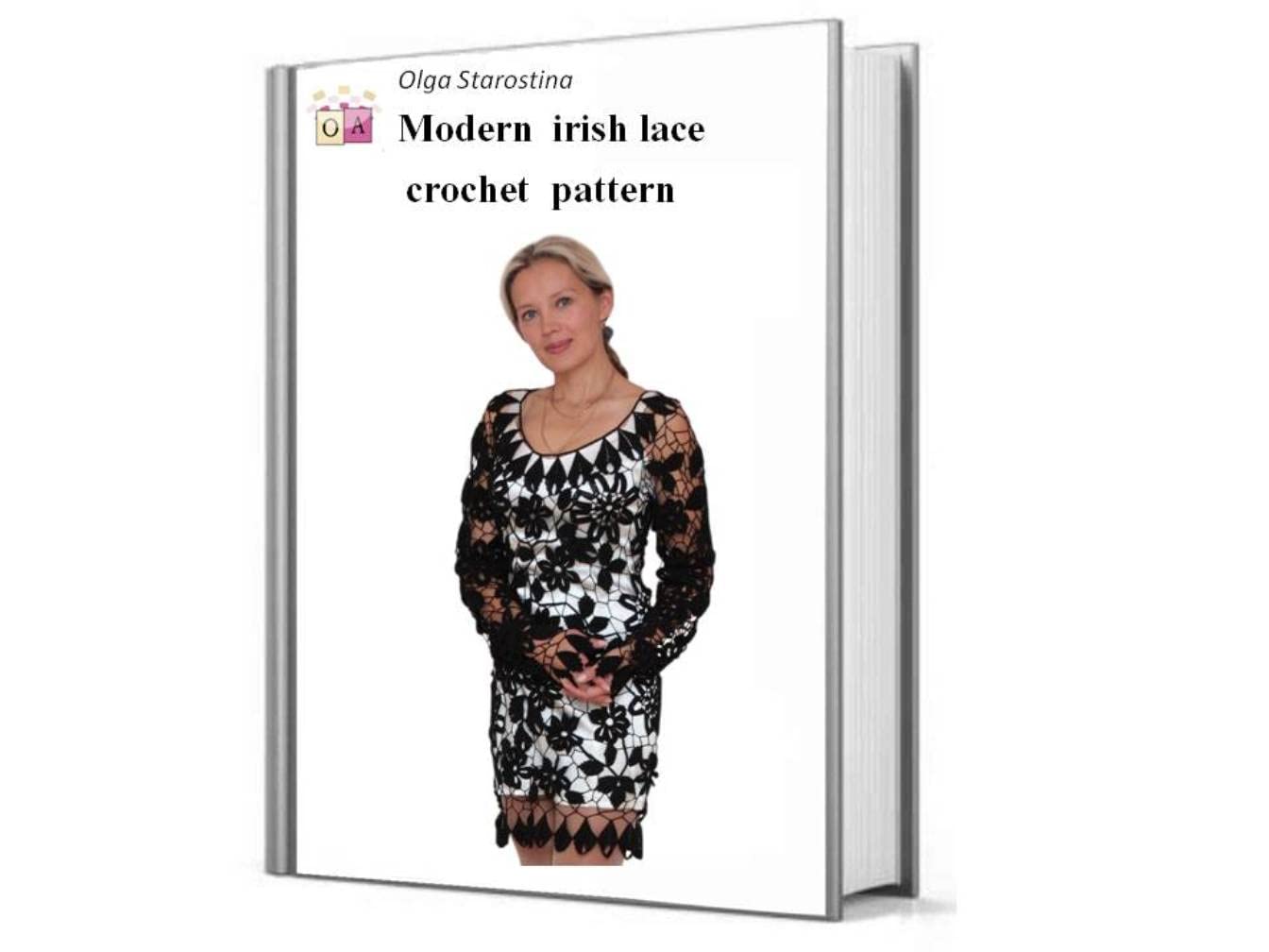 Irish crochet lace patterns tunic black (Modern Irish Crochet Lace Pattern) (English Edition)