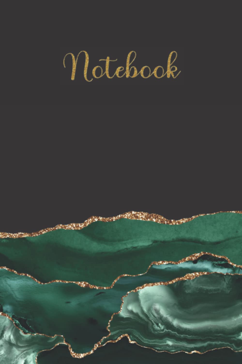 ler totalmente Notebook: 6x9 Lined Notebook Journal | Emerald Green and Black Journal | Gold Accents | Agate Marble