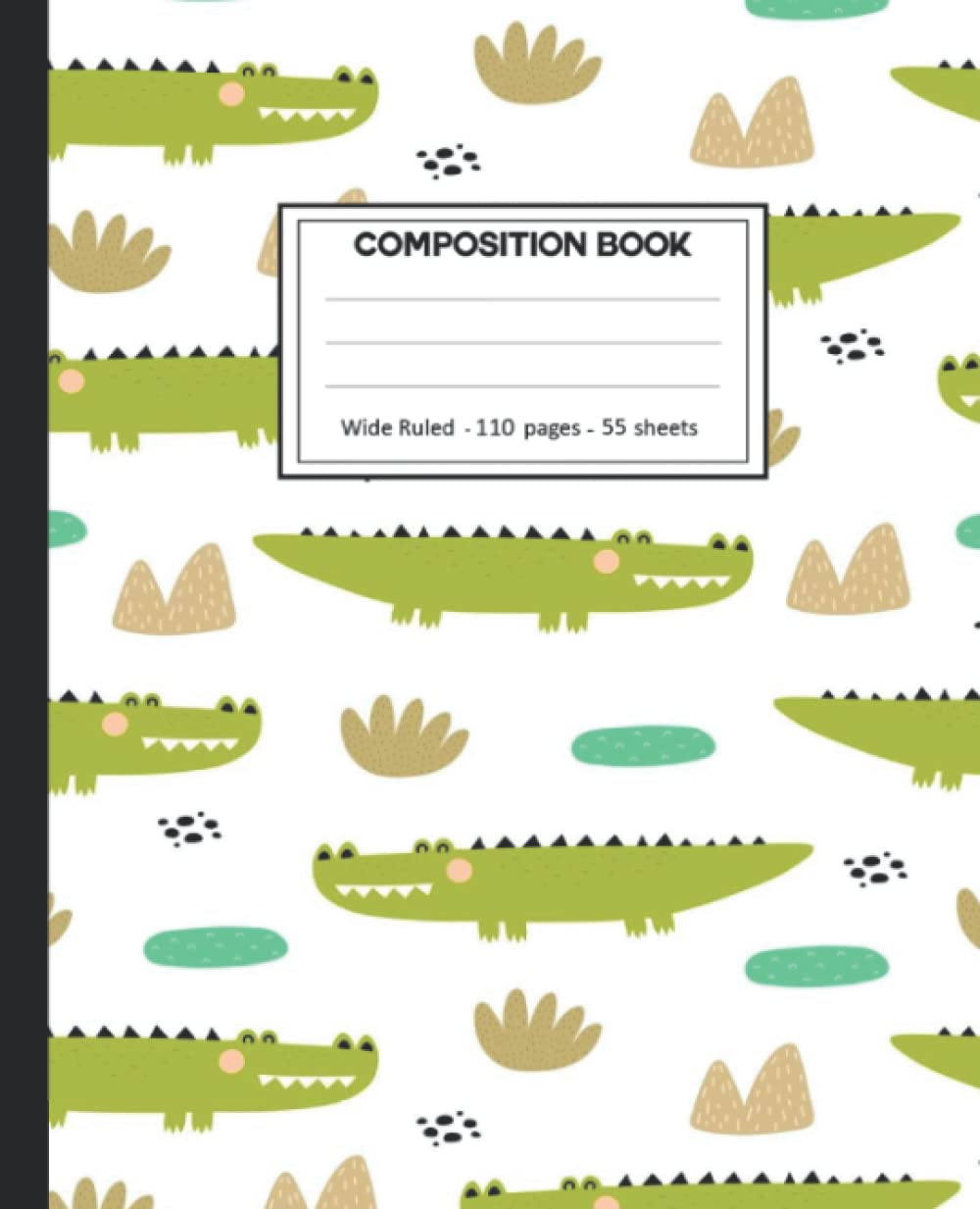 Composition Notebook: College Ruled: 110+ Lined Pages Writing Journal: Crocodiles on White. baixar livro de graça