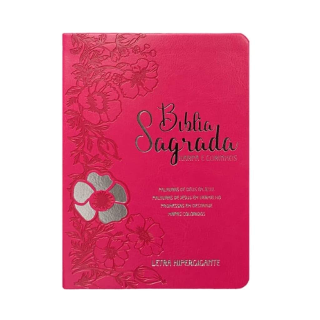 capítulo por capítulo baixar Bíblia hipergigante arc full color c/harpa pu luxo c/ índice dourada - Floral dália pink